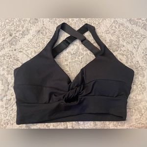 Bombshell Sportswear Twisted Sports Bra in Black
